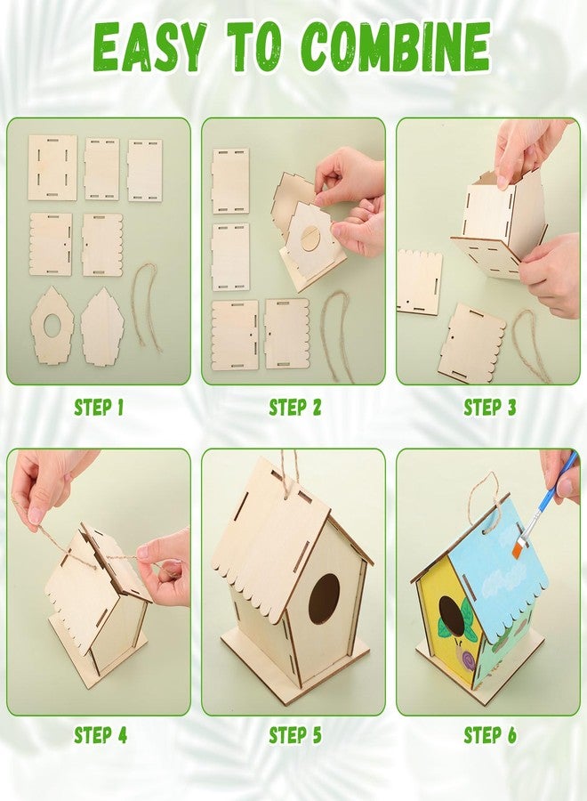 DoubleFill مجموعة DoubleFill المكونة من 12 قطعة من بيوت الطيور الخشبية مقاس 4.33 بوصة، مثالية للأطفال في فصل الربيع، حيث يمكنهم بناء وتلوين بيوت الطيور المعلقة غير المكتملة، بالإضافة إلى مغذيات الطيور الربيعية بكميات كبيرة، وهي مناسبة للفصول الدراسية، كما أنها مثالية لأعمال فنية إبداعية لعيد الحب. - Image 5